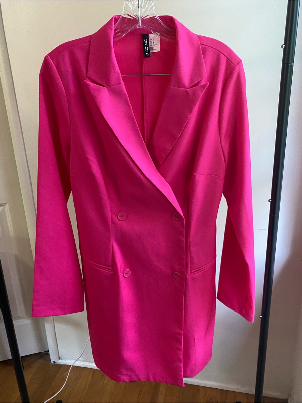 H&M Divided Hot Pink Blazer Dress Barbiecore M